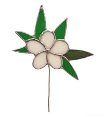 Clyde Oishi Individual Stained Glass Flower Stem: Plumeria