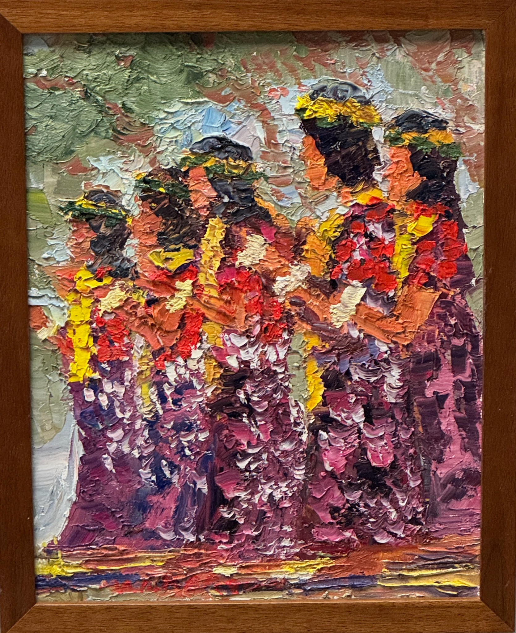 Mark Brown Hula Ladies, 11x14 Original Oil Painting, Framed