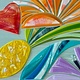 Shelly Batha Anuenue, 16x20 Fused Glass on Wood Panel