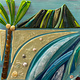 Shelly Batha I Love Diamond Head, 12x12 Fused Glass on Wood Panel