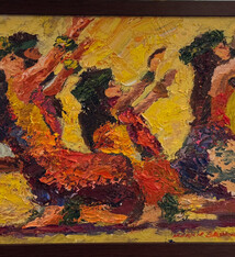 Mark Brown Hula in Motion, 11x14 Original Oil Painting, Framed