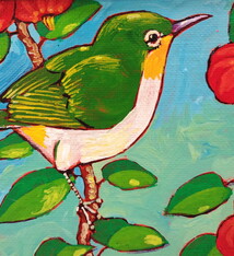 Gary Kato MEJIRO,  5X7 ORIGINAL ACRYLIC PAINTING, FRAMED (GK-1014)