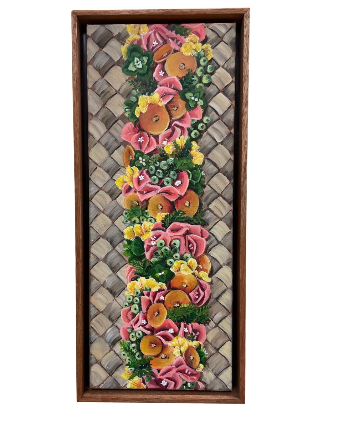 Ellen Michino RAINBOW HAKU, 8X20 ORIGINAL OIL PAINTING FRAMED