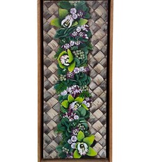 Ellen Michino GREEN ORCHID HAKU, 8X20 ORIGINAL OIL PAINTING FRAMED