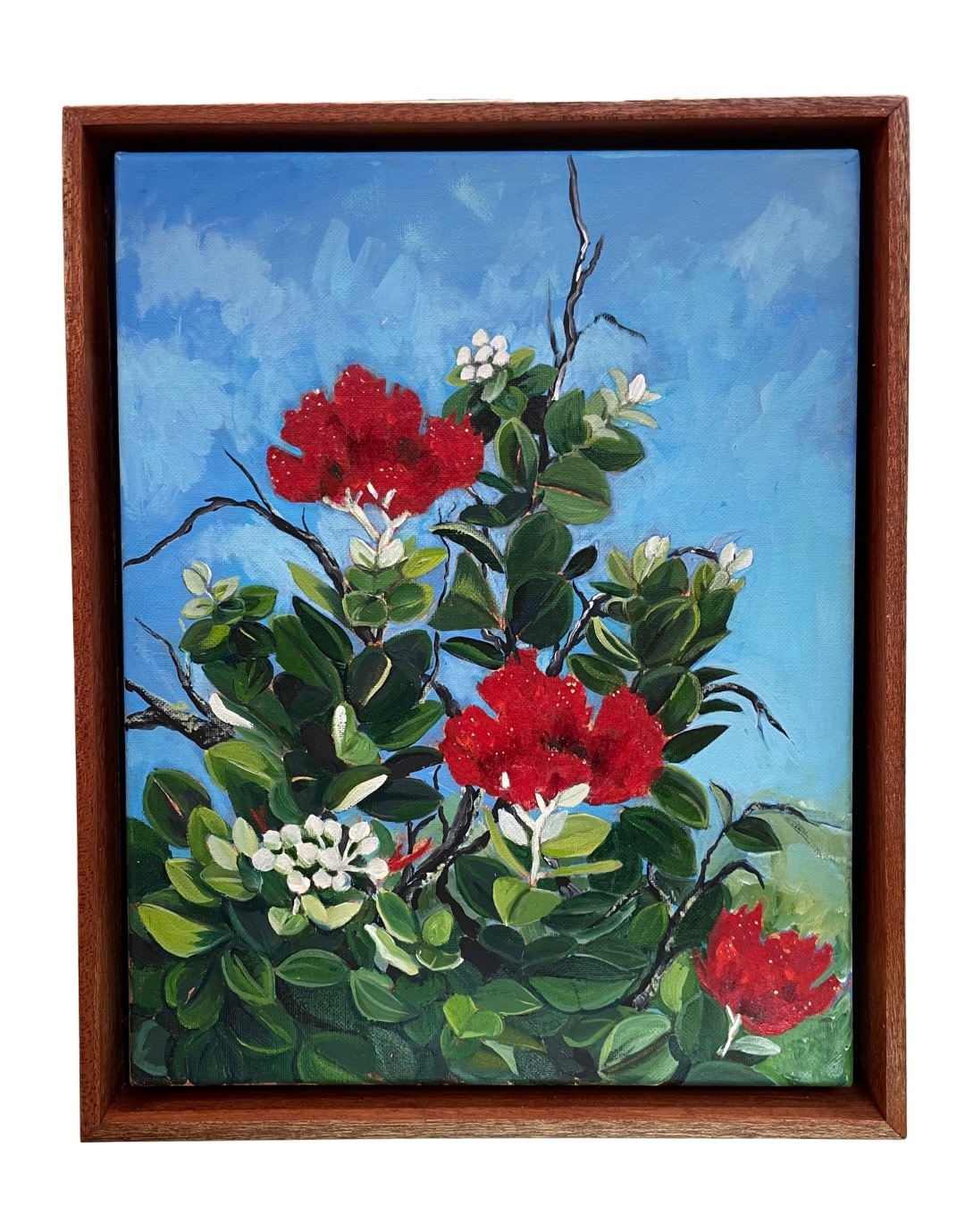 Ellen Michino LEHUA BRANCH, 11X14 ORIGINAL OIL PAINTING FRAMED