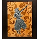 Eduardo Bolioli HULA I, FRAMED ORIGINAL PAINTING (APPROX 9X13, 13X16.5 WITH FRAME)