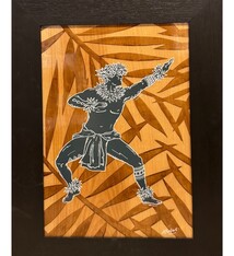 Eduardo Bolioli HULA II, FRAMED ORIGINAL PAINTING (APPROX 9X13, 13X16.5 WITH FRAME)