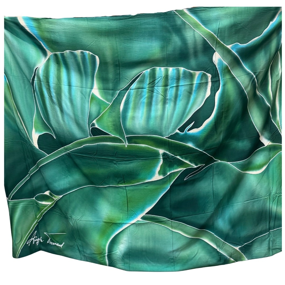 Angela Tisseraud BANANA LEAF TURQUOISE: HAND PAINTED PAREO