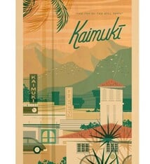 Nick Kuchar 12X18 RETRO HAWAII TRAVEL PRINT: KAIMUKI