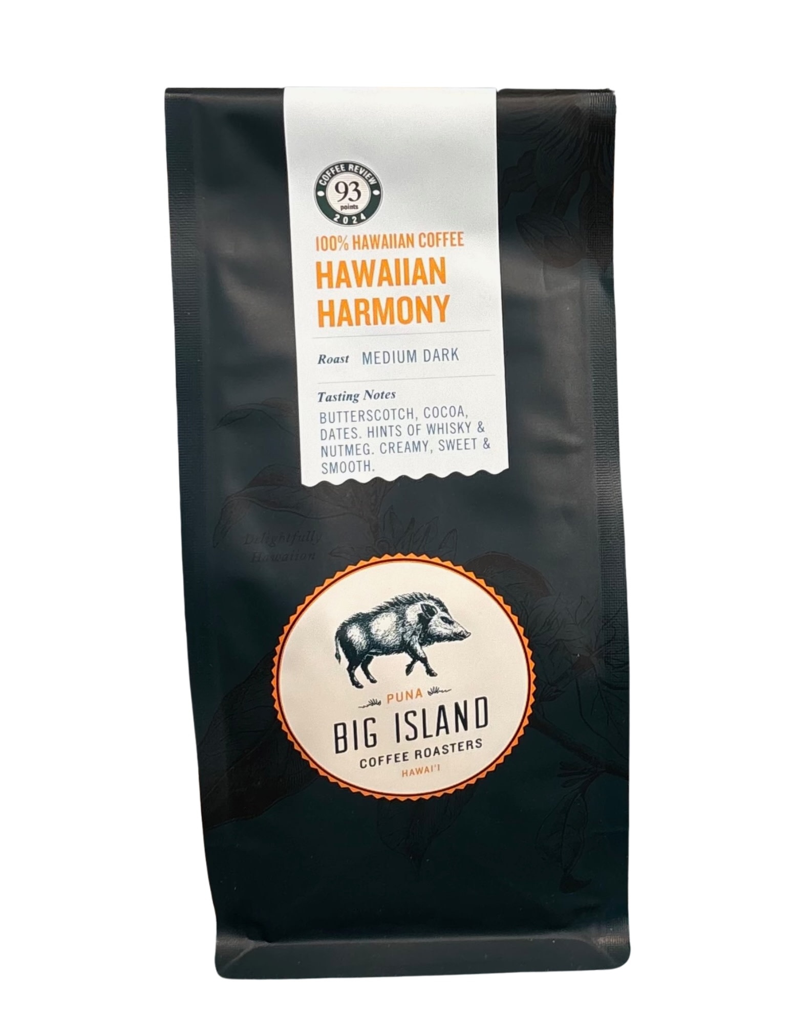 Big Island Coffee Roasters 7 OZ WHOLE BEAN ROASTED COFFEE: HAWAIIAN HARMONY (MED. DARK)