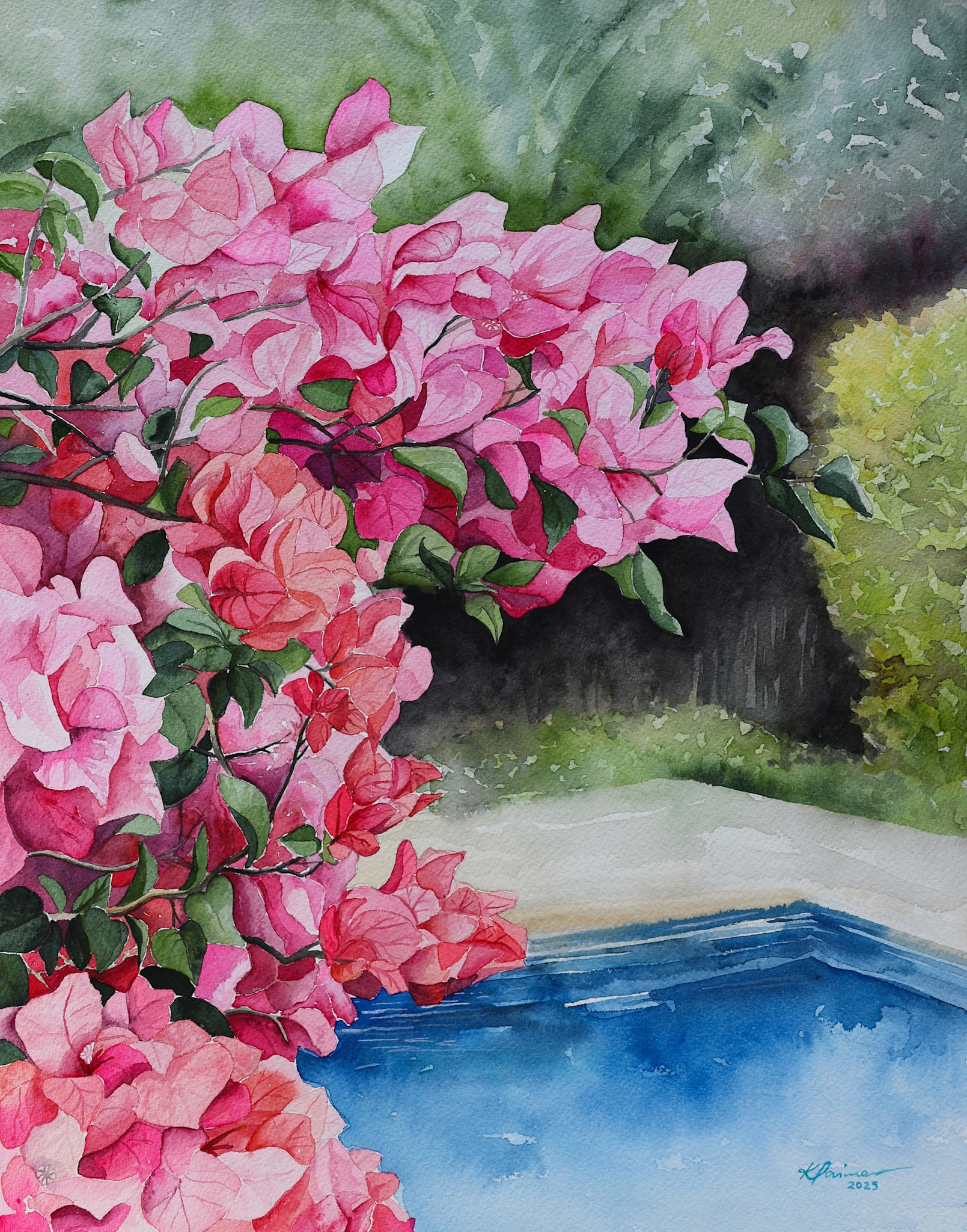 Kirsten Larimer Cool Down – Original Watercolor (11x14, 16x20 Framed) by Kirsten Larimer | Magnolia Hawaii