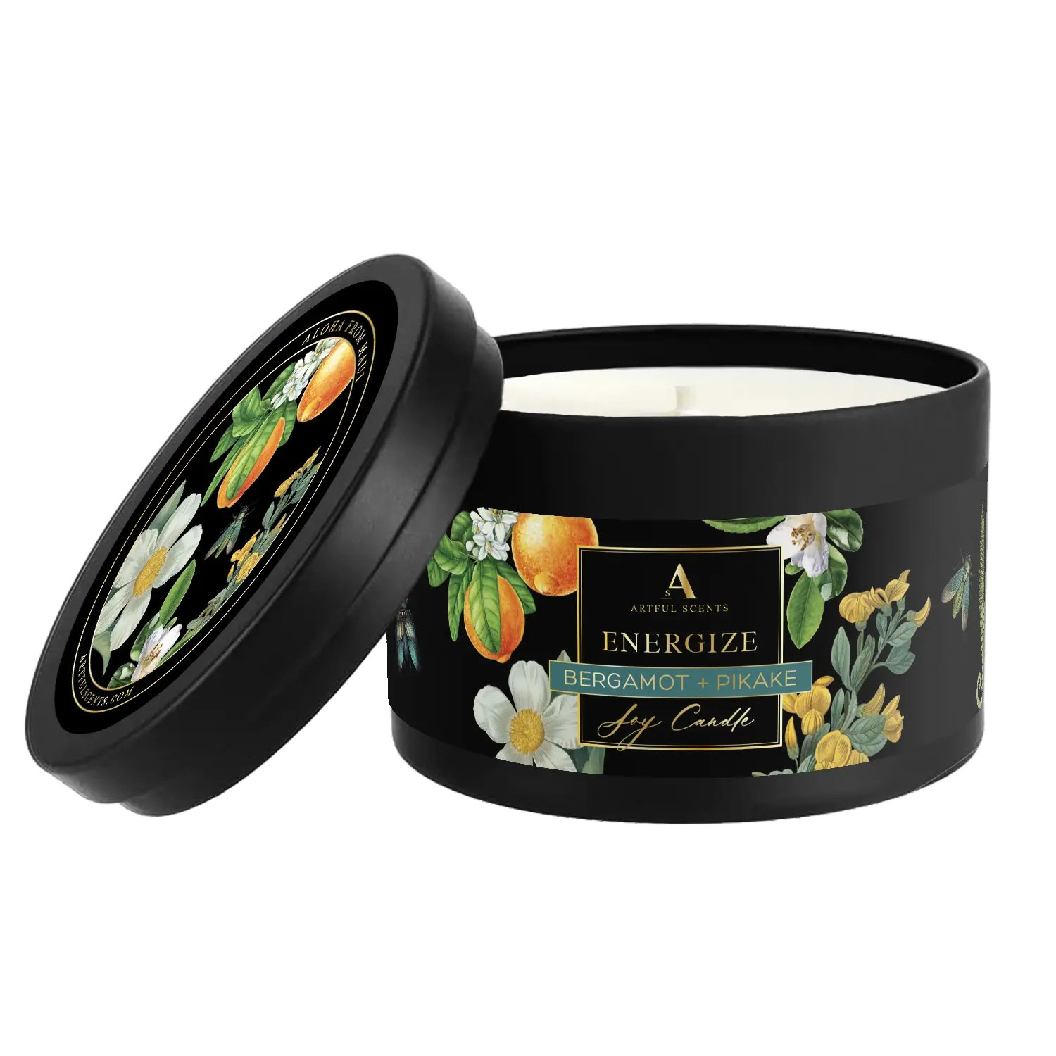 Artful Scents ENERGIZE CANDLE-BERGAMOT AND JASMINE 80Z