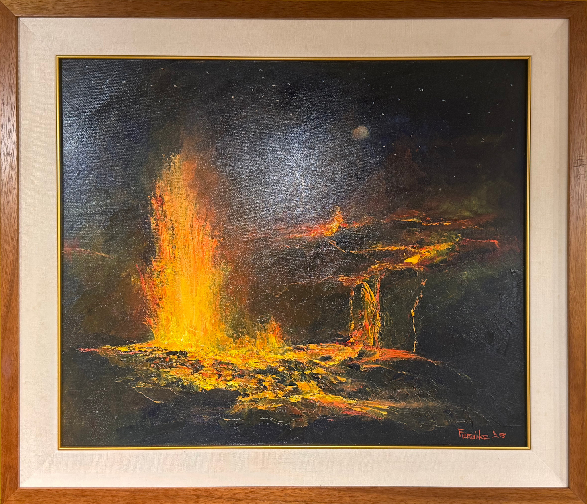 Ed Furuike Aina Hou! (Renewing the Land), 20x24  Framed Original Palette Knife Oil Painting on Canvas