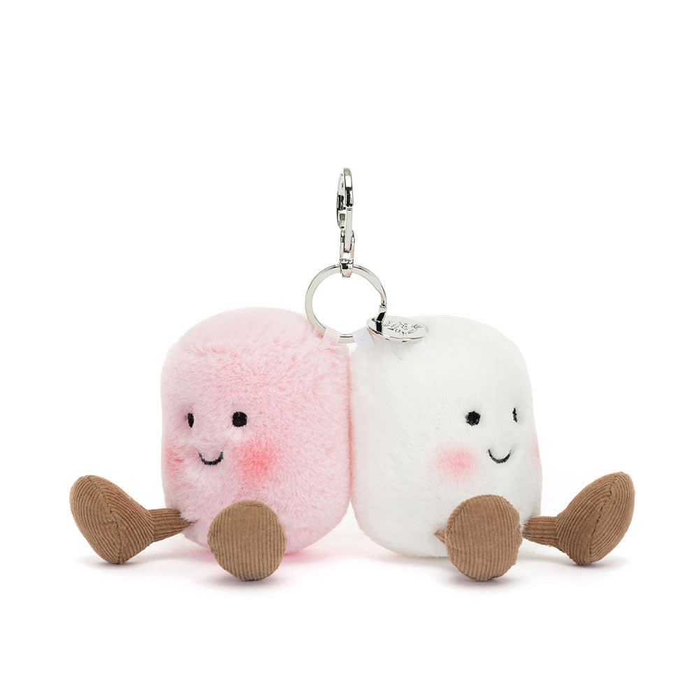 Jellycat AMUSEABLES PINK AND WHITE MARSHMALLOWS BAG CHARM