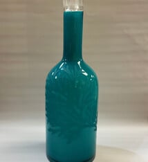 Heather Mettler TALL TURQUOISE BOTTLE VASE WITH CORAL