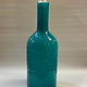 Heather Mettler TALL TURQUOISE BOTTLE VASE WITH CORAL