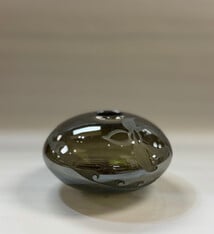 Heather Mettler FLAT GREY VASE WITH ETCHED HONU