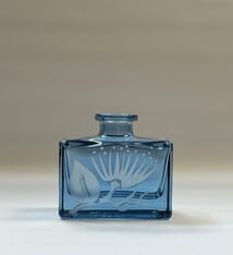 Heather Mettler TINY RECTANGLE BLUE VASE WITH ETCHED OHIA