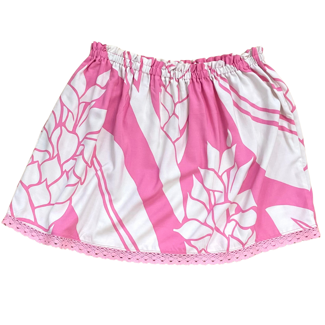 Ginger Leong Made in Hawaii Hula Iki Top-Small/Med-Pink Ginger/Pink Ginger/Soft Pink Lace