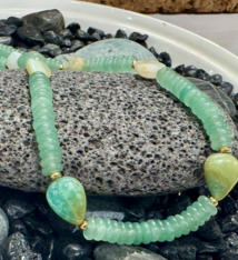 Magnolia Designs Aventurine & Green Peruvian Opal Necklace – 17” Handmade in Hawai‘i