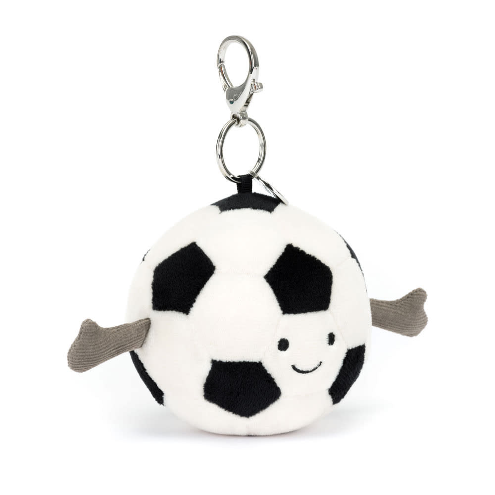 Jellycat Amuseables Sports Soccer Bag Charm – Jellycat Plush Keychain Accessory