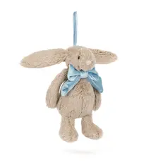 Jellycat Bashful Beige Bunny Decoration – Jellycat Holiday Ornament Plush, 3" Sitting Height