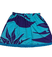 Ginger Leong Made in Hawaii Hula Iki Top-Med/Large/Turquoise and Purple BOP/Turquoise Lace