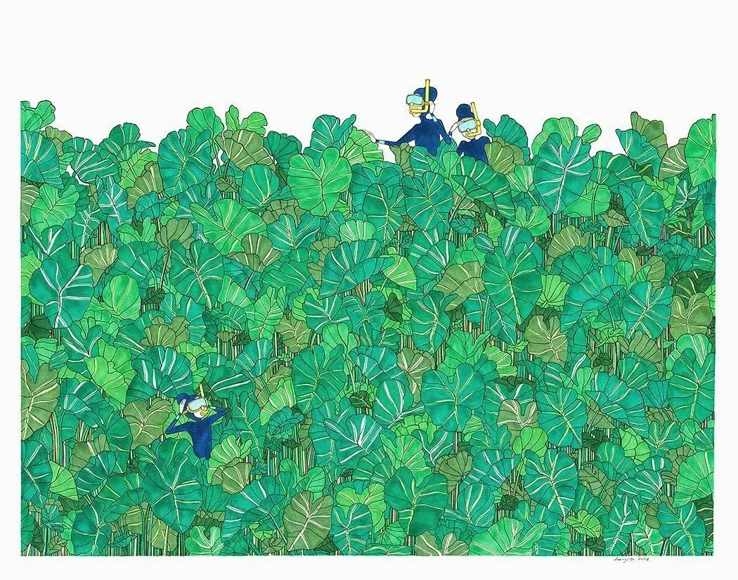 Kris Goto Kalo Diving – 16x20 Art Print by Kris Goto | Natural Habitat Series | Magnolia Hawaii