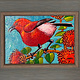 Gary Kato Apapane – Framed 5x7 Original Acrylic Painting by Gary Kato | Magnolia Hawaii