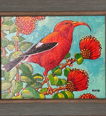 Gary Kato I‘iwi – Framed 8x10 Original Acrylic Painting by Gary Kato | Magnolia Hawaii