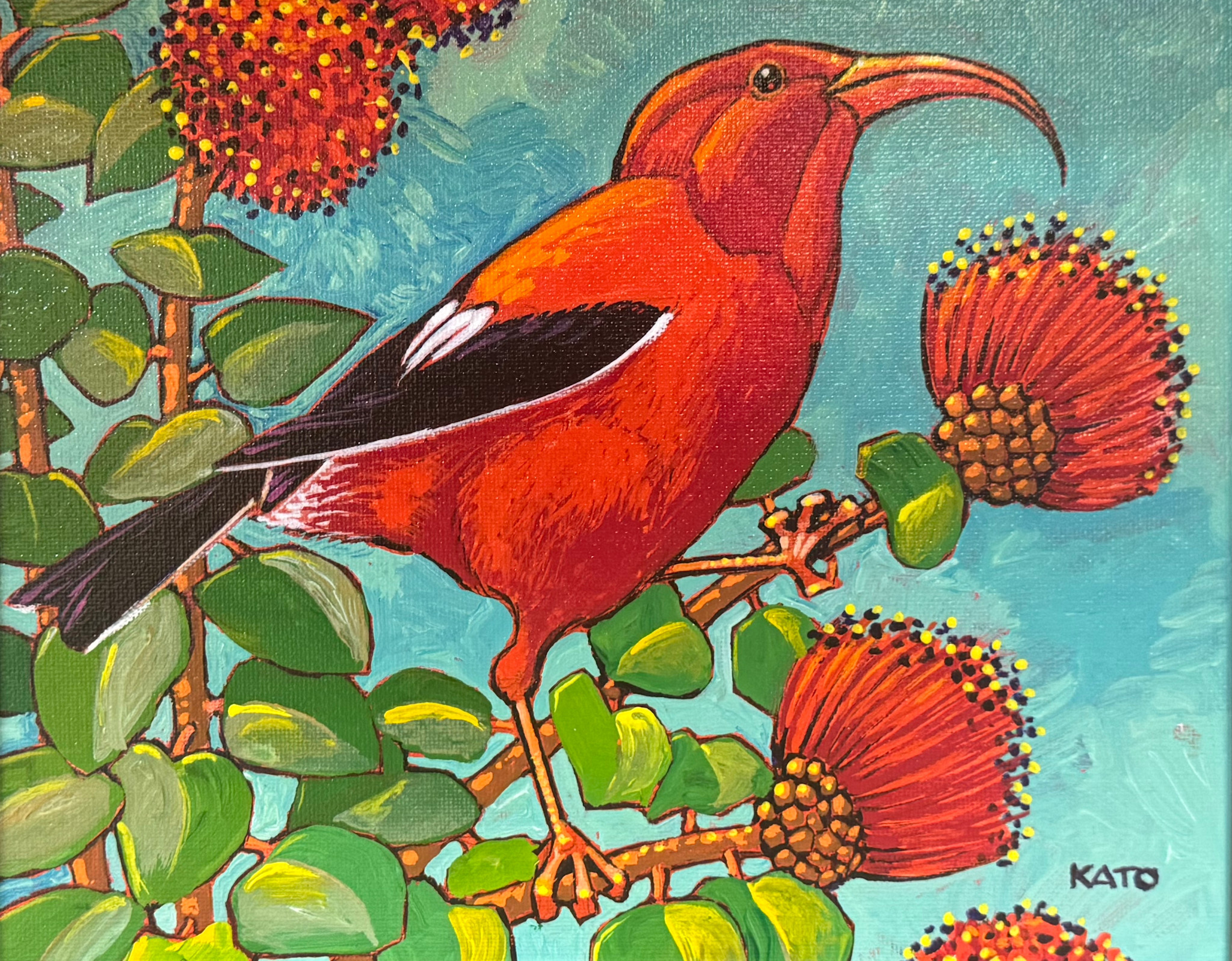 Gary Kato I‘iwi – Framed 8x10 Original Acrylic Painting by Gary Kato | Magnolia Hawaii