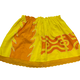 Ginger Leong Made in Hawaii Hula Iki Top-Small/Med-Orange Heliconia and Design on Yellow/Orange Lace