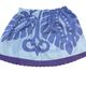 Ginger Leong Made in Hawaii Hula Iki Top-Small/Med-Lavender Monstera on White/Purple Lace