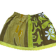 Ginger Leong Made in Hawaii Hula Iki Top-Small/Med-Lime Flowers and Design on Olive/Greens/Lime Lace