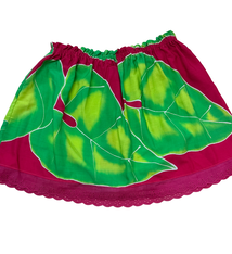 Ginger Leong Made in Hawaii Hula Iki Top Small/Medium – Fuchsia & Green Leaves by Ginger Leong | Magnolia Hawaii