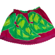 Ginger Leong Made in Hawaii Hula Iki Top-Small/Med-Fuschia and Green Leaves/Fuschia Lace