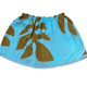 Ginger Leong Made in Hawaii Hula Iki Top-Small/Med-Sky Blue with Olive Leaf Design/Light Blue Lace