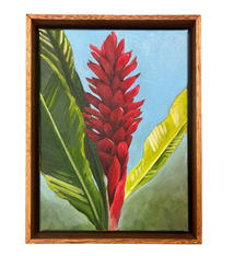 Ellen Michino “Red Ginger” Framed Original Oil Painting by Ellen Michino | Magnolia Hawaii