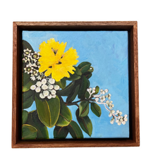 Ellen Michino “Yellow Lehua” Framed Original Oil Painting | Hawaiʻi Fine Art | Magnolia Hawaii