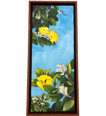 Ellen Michino “Yellow Lehua” Framed Original Oil Painting by Ellen Michino | Hawaiʻi Fine Art | Magnolia Hawaii