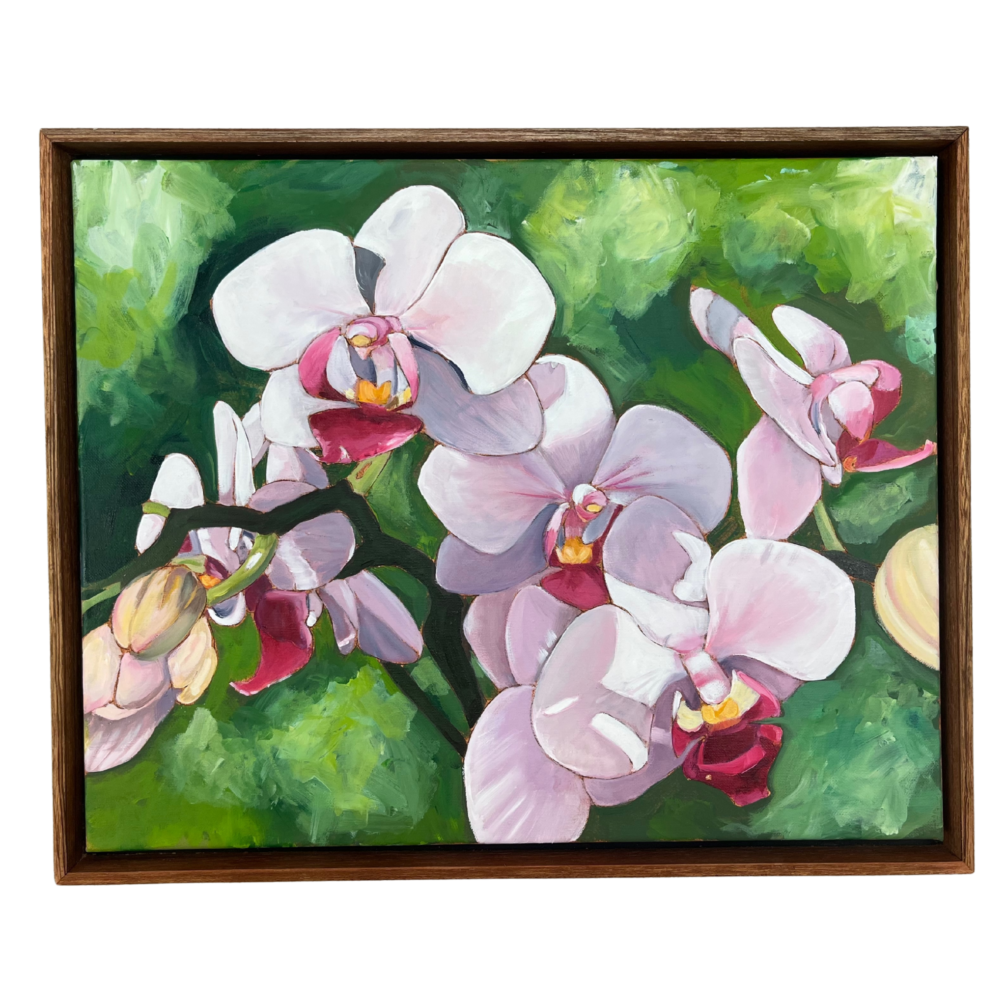 Ellen Michino “Pink Orchid Spray” Framed Original Oil Painting by Ellen Michino | Hawaiʻi Fine Art | Magnolia Hawaii