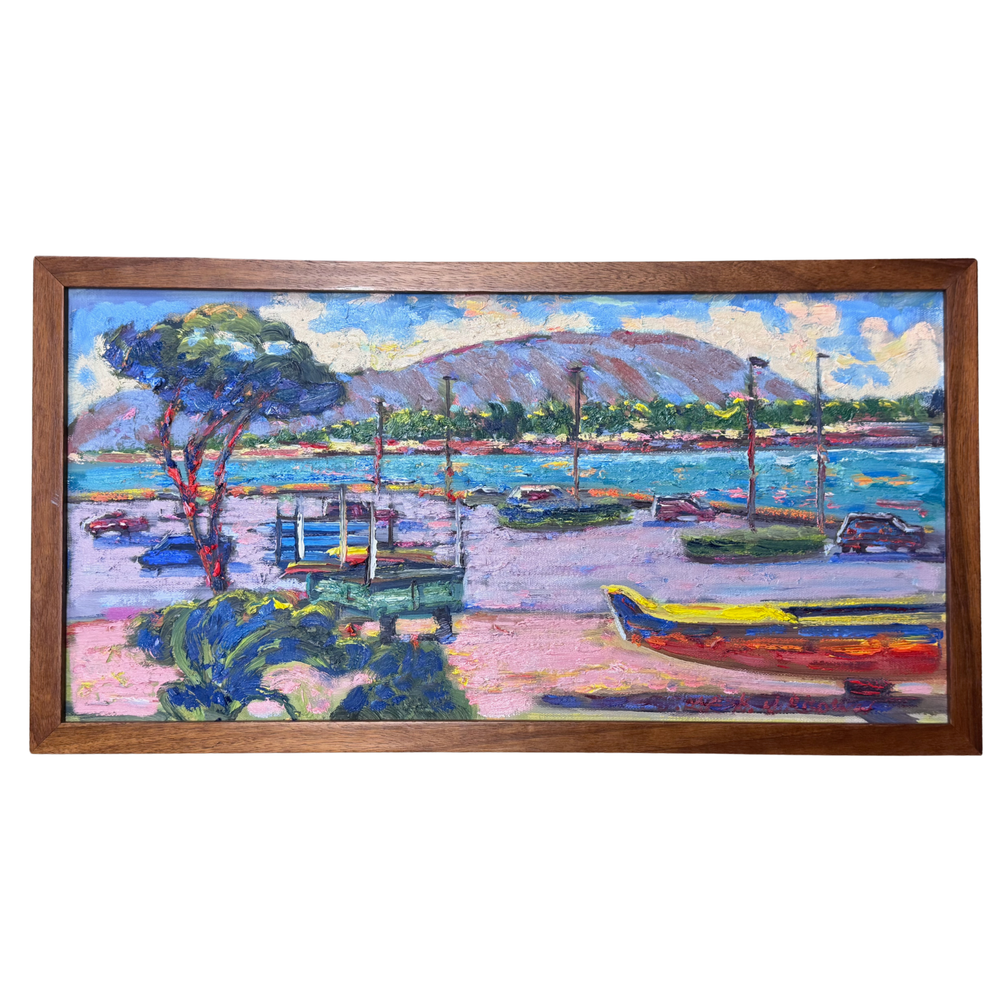 Mark Brown “Paddler’s Headquarters” Framed Original Oil Painting by Mark Brown | Plein Air Hawaiʻi Art | Magnolia Hawaii