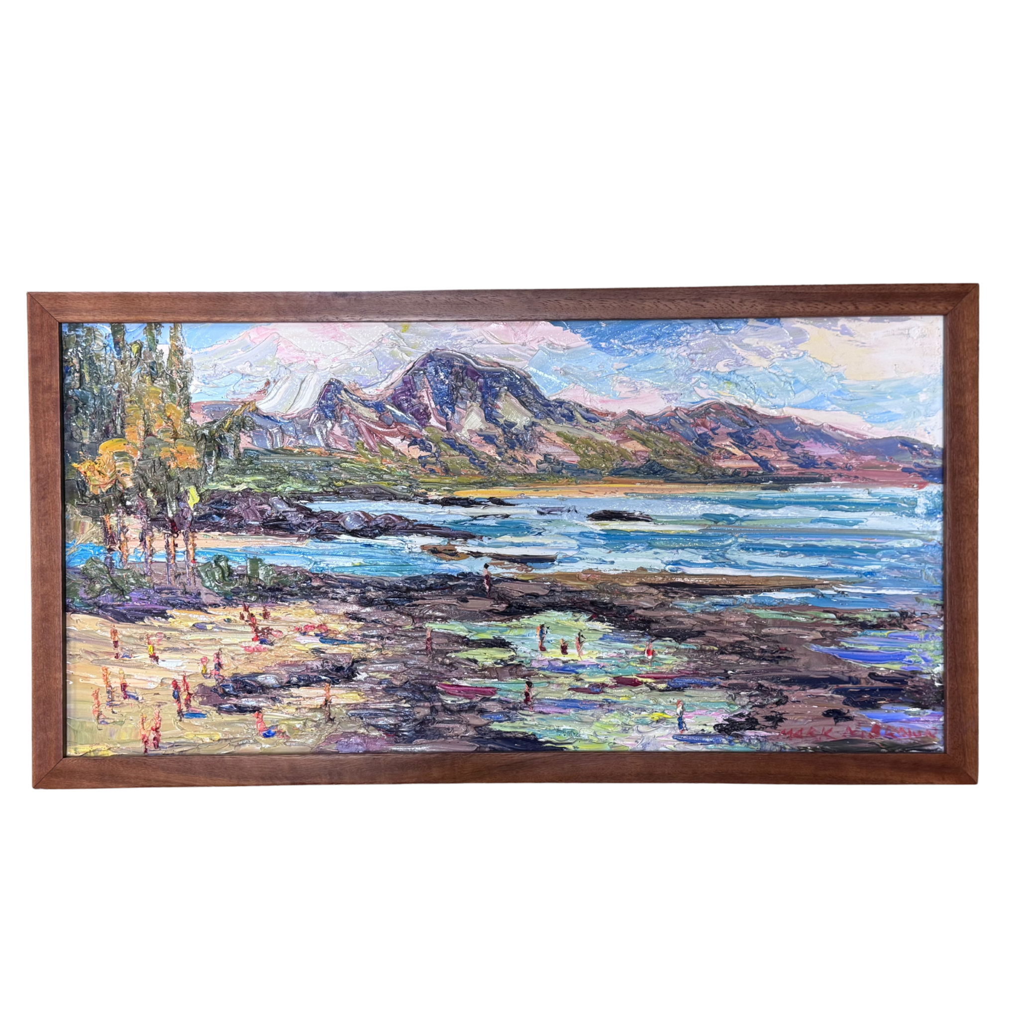 Mark Brown “North Shore Three Tables” Framed Original Oil Painting by Mark Brown | Plein Air Hawaiʻi Art | Magnolia Hawaii