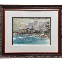 Dwayne Adams “Palace of the Pacific” Framed Original Watercolor by Dwayne Adams | Hawaiʻi Fine Art | Magnolia Hawaii