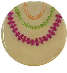 Ana Lucia Gardeazabal “Lei Mau Loa 5” Round 8" Original Resin Painting by Ana Lucia Gardeazabal | Hawai‘i Fine Art | Magnolia Hawaii