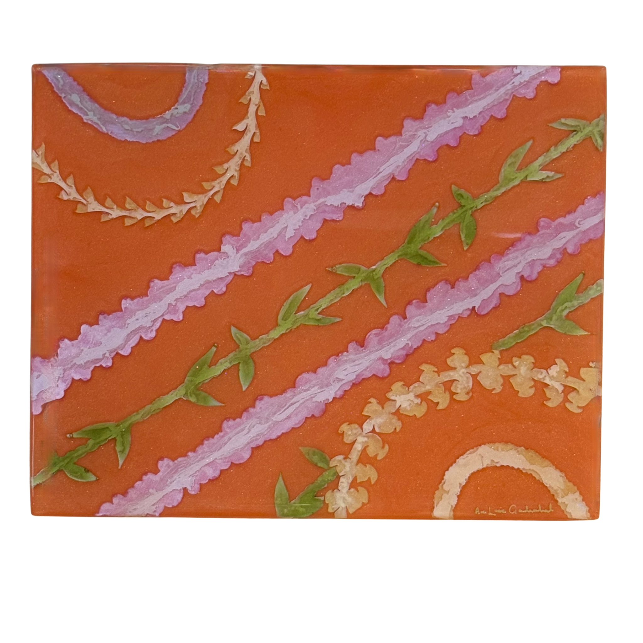 Ana Lucia Gardeazabal “Lei Mau Loa 12” 8x10 Original Resin Painting by Ana Lucia Gardeazabal | Hawai‘i Fine Art | Magnolia Hawaii