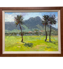 Lynne Boyer Diamond Head Morning Walk – Original Oil Painting by Lynne Boyer | Magnolia Hawaii
