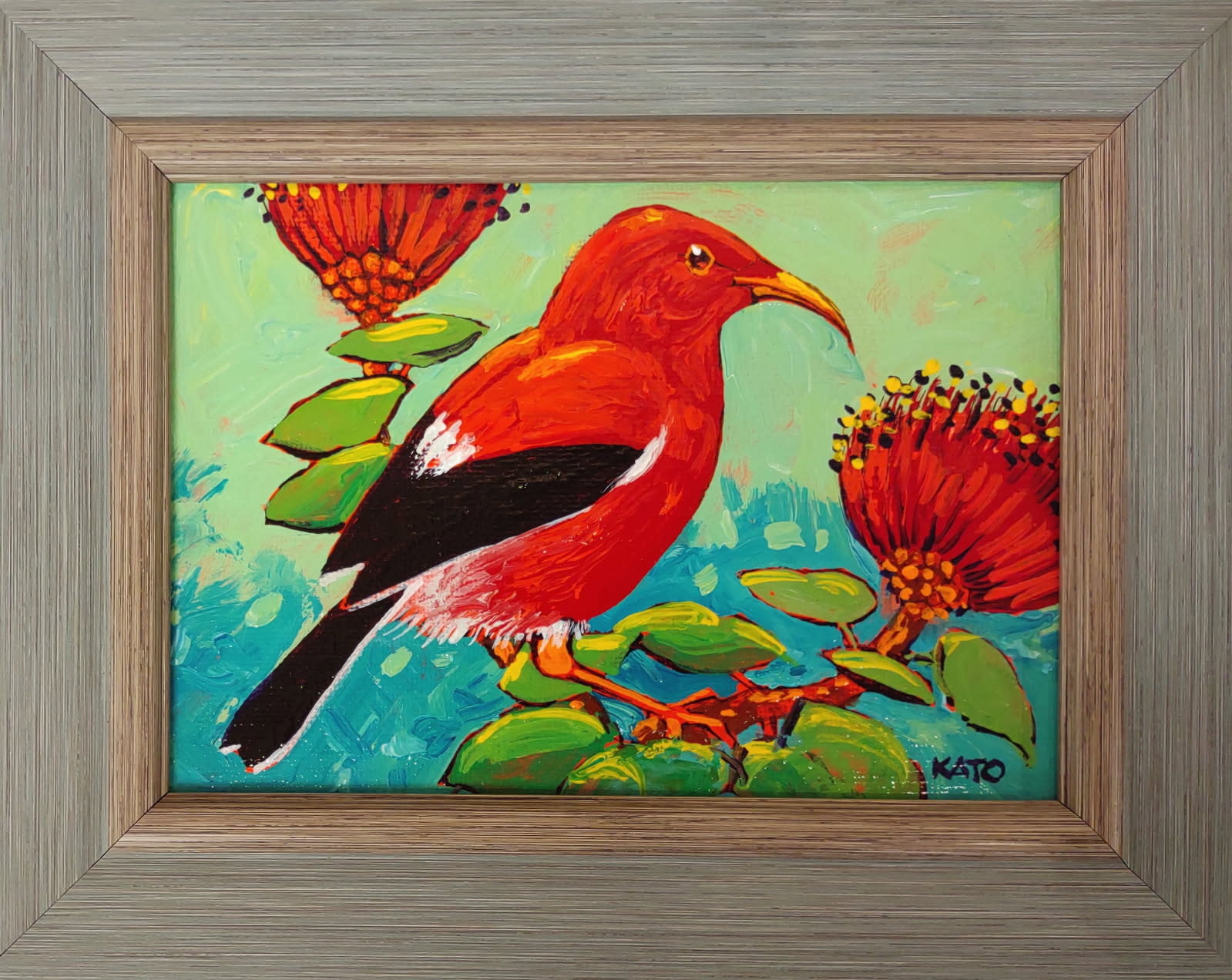 Gary Kato Iʻiwi – Original Acrylic Painting by Gary Kato (5×7)
