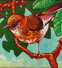 Gary Kato ʻElepaio – Original Acrylic Painting by Gary Kato (5×7)