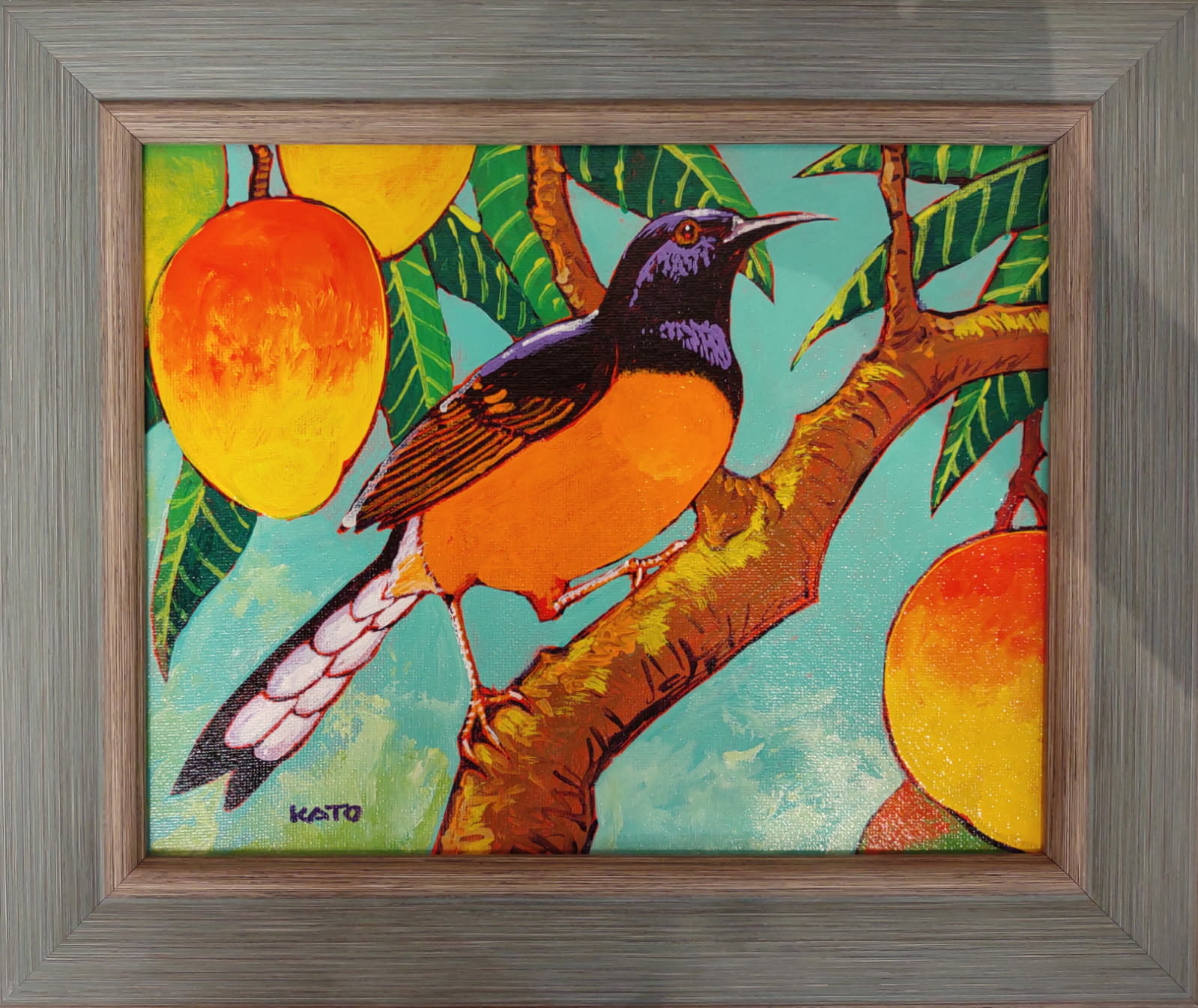 Gary Kato White-rumped Shama – Original Acrylic Painting by Gary Kato (8×10)